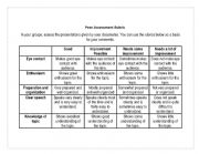 Peer evaluation rubric