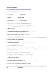 English Worksheet: travel agency listening