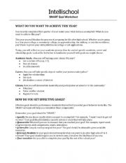 English Worksheet: Smart Goal Worksheet