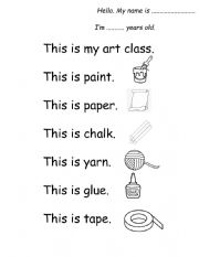 English Worksheet: school supplies