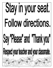 English Worksheet: classroom rules