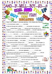 Linking words for young learners with key