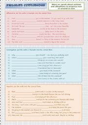 English Worksheet: present-continuous-fun-activities-games