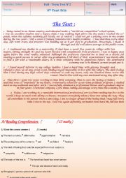 English Worksheet: Full Term Test N2 (Is it better to study at traditional schools or at home using computers?)