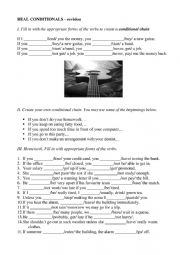English Worksheet: REAL CONDITIONALS (FIRST, ZERO CONDITIONALS) - revision