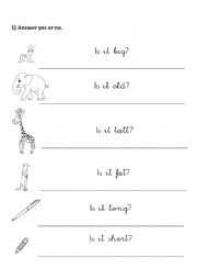 English Worksheet: Describing things