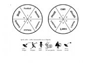 English Worksheet: Sports spinner game