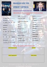 English Worksheet: MURDER ON THE ORIENT EXPRESS full movie worksheet