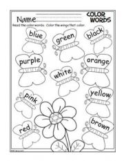 English Worksheet: colours