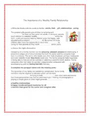 English Worksheet: family relationships