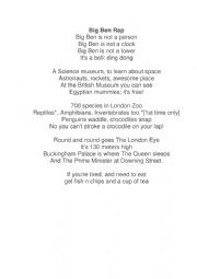 English Worksheet: Big Ben Rap challenge