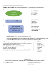 English Worksheet: WRITING TEST 8 GRADE