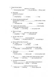 English Worksheet: Future Review