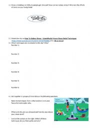 English Worksheet: Stress techniques