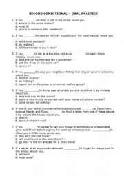 English Worksheet: SECOND CONDITIONAL - speaking