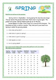 English Worksheet: spring reading