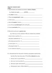 English Worksheet: passive voice practice