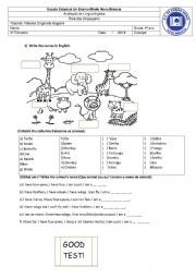 English Worksheet: Test Animals