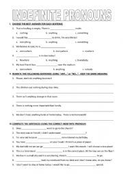 English Worksheet: INDEFINITE PRONOUNS