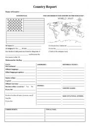English Worksheet: Country Report - USA