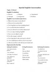 English Worksheet: Simple English Conversation