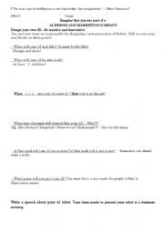 English Worksheet: Make your own robot!