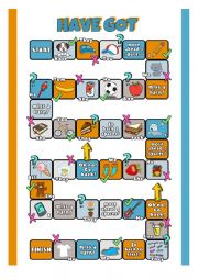 English Worksheet: HAVE GOT - BOARD GAME