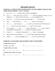 English Worksheet: Breaking the Ice