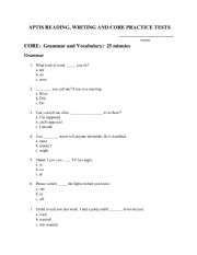 English Worksheet: Aptis Practice Grammar Test