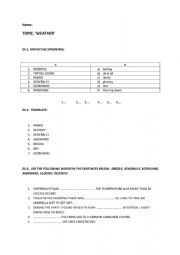 English Worksheet: weather short test