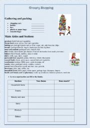 English Worksheet: Grocery Shopping Project