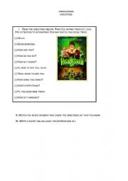movie worksheet greetings