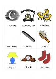 English Worksheet: Goodnight moon flashcards