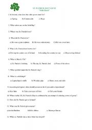 English Worksheet: Saint Patrick day