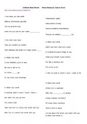 English Worksheet: a whole new world