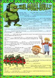 (PAST TENSE WORKSHEET) - THE OGRE BULLY READING + EXERCISES