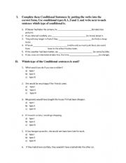 English Worksheet: Conditionals test
