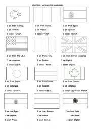 English Worksheet: countries and nationalities
