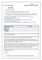 English Worksheet: Email text