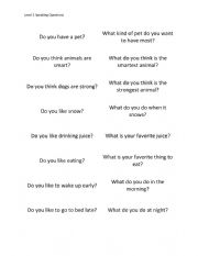 English Worksheet: Warm-up Speaking Questions