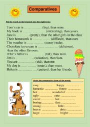 English Worksheet: Comparatives