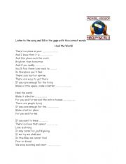 English Worksheet: Heal the World