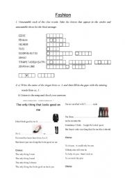 English Worksheet: Fashion