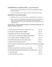 English Worksheet: synecdoche - metonymy + key