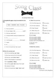 English Worksheet: SONG CLASS - SHALLOW - By Lady Gaga & Bradley Cooper 