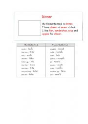English Worksheet: meal