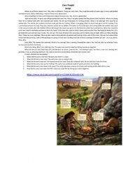 Cave People Video Worksheet