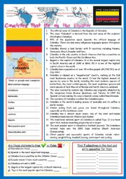 Everything about Colombia (on the Equator).  Reading and/or web-search. + KEY