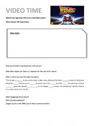 English Worksheet: Back to the future 1985