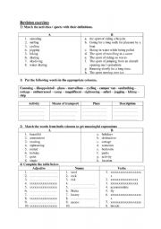 English Worksheet: 4th grade unit 1 revision exercises